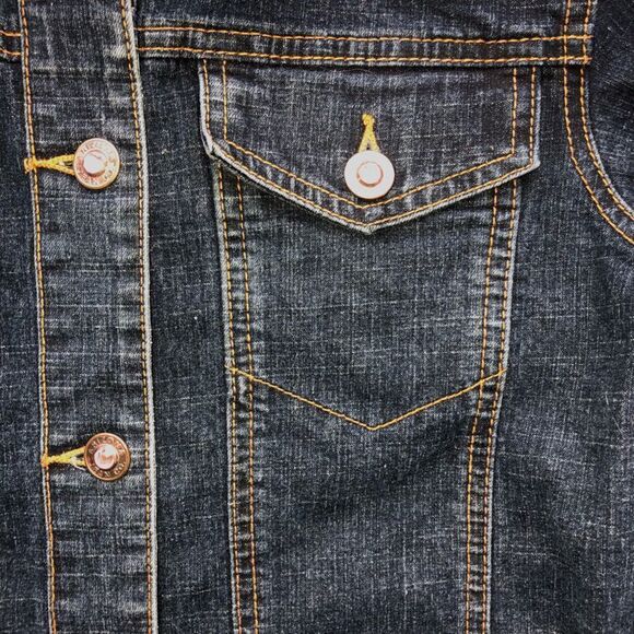 EUC Girl’s Large Arizona Jeans Co Embellished Jean Jacket - Picture 5 of 7